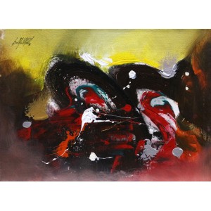 S. M. Naqvi, 10 x 14 Inch, Acrylic on Canvas, Abstract Painting, AC-SMN-080